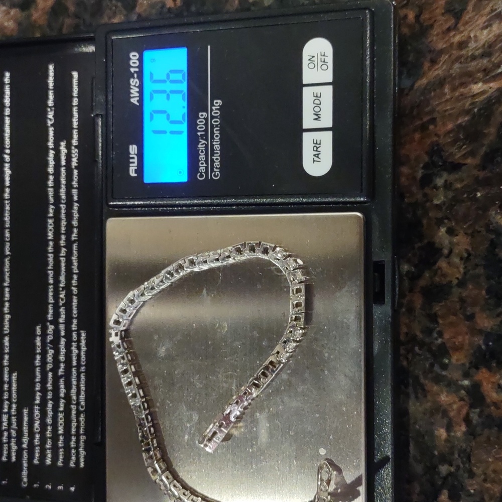 14 Kt White Gold Diamond Tennis Bracelet - Picture 6 of 10
